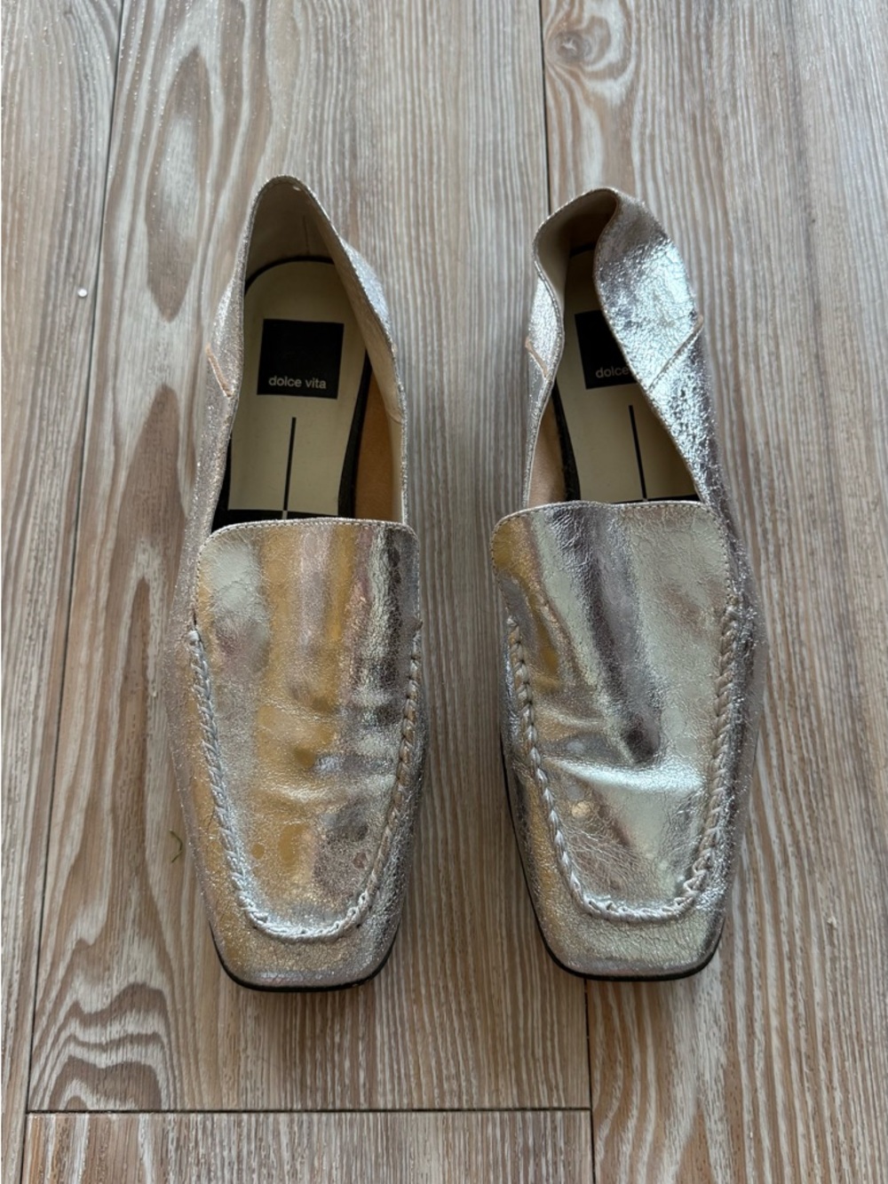 Dolce Vita silver loafers